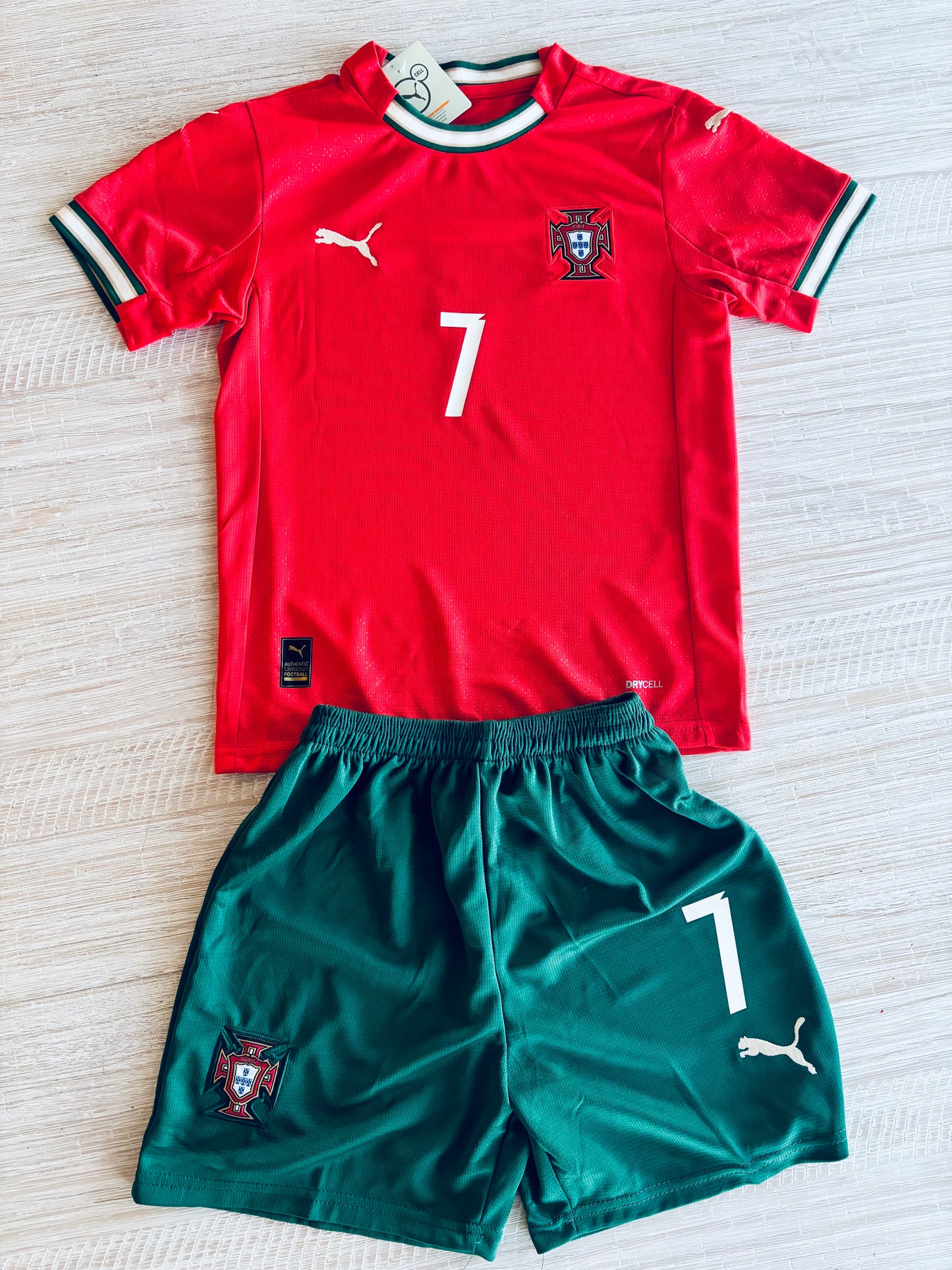 Cristiano Ronaldo Portugal 2025 - 2026 Home Kids Sizes Kit with Shorts