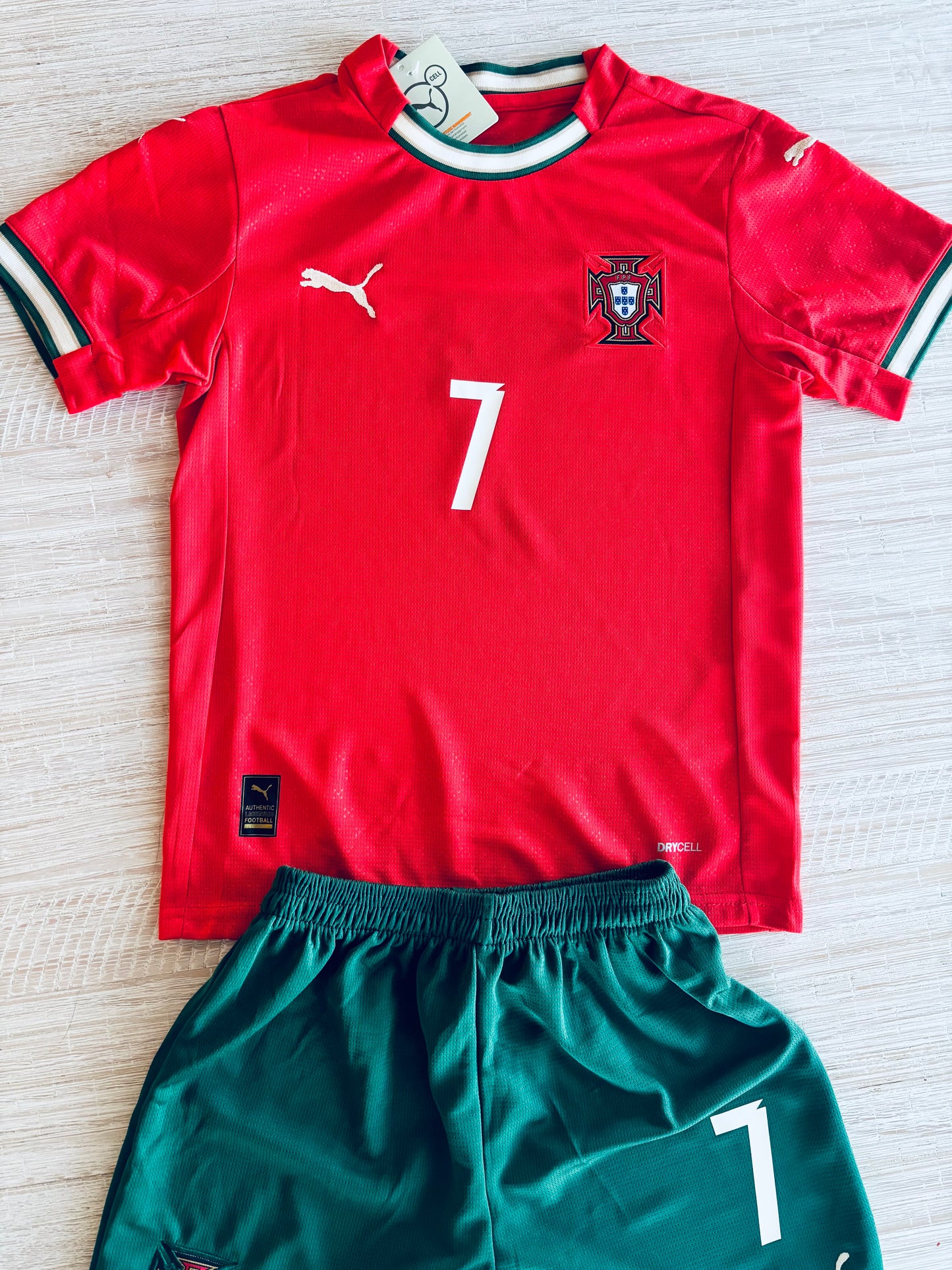 Cristiano Ronaldo Portugal 2025 - 2026 Home Kids Sizes Kit with Shorts